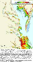 Virginia sea level rise map, 1-meter contour