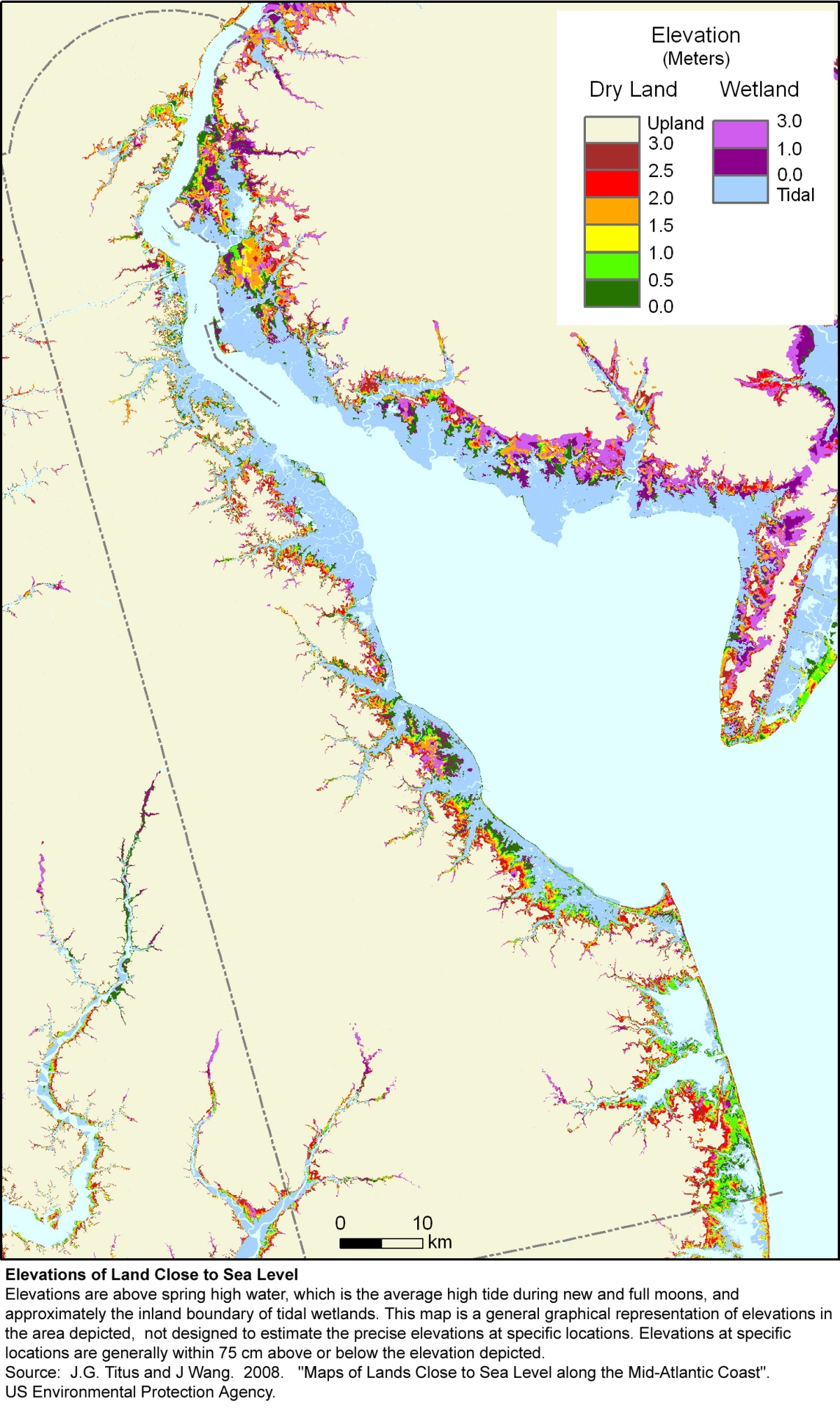 Delaware elevation map